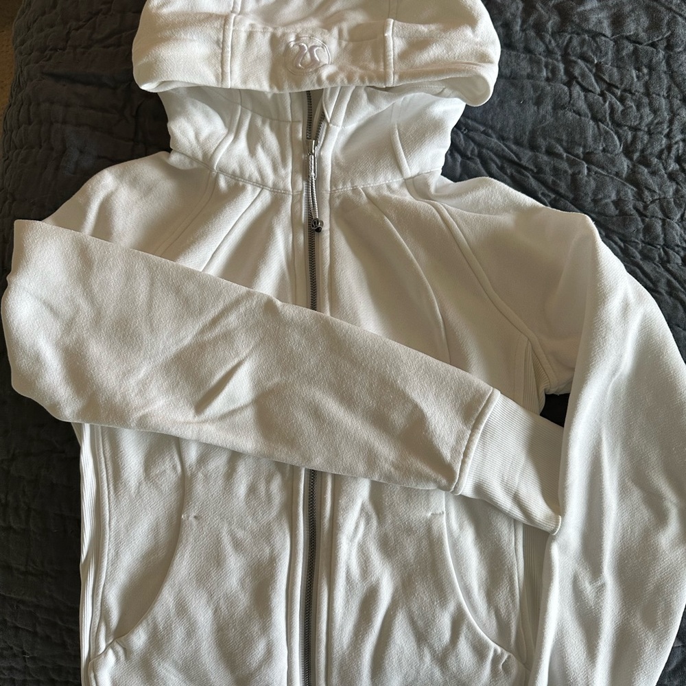 Lulu lemon white full zip hoodie size 4